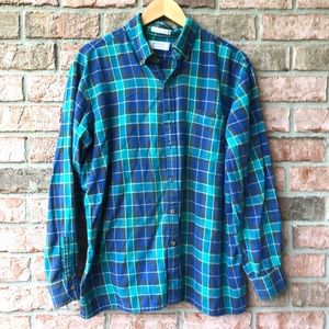 Blue & Green Long Sleeve Arrow Sport Flannel (XL)